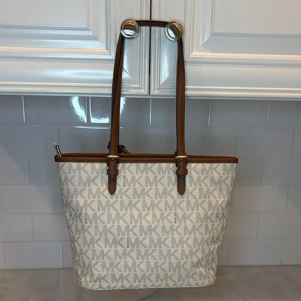 Michael Kors Bag Purse Handbag Pocketbook Jet Set Logo Large Signature Tote Bag